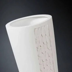 Viadurini Living Deko Vasen-Hohe dekorative Vase aus weißer Keramik mit Dekoration Made in Italy - Calisto