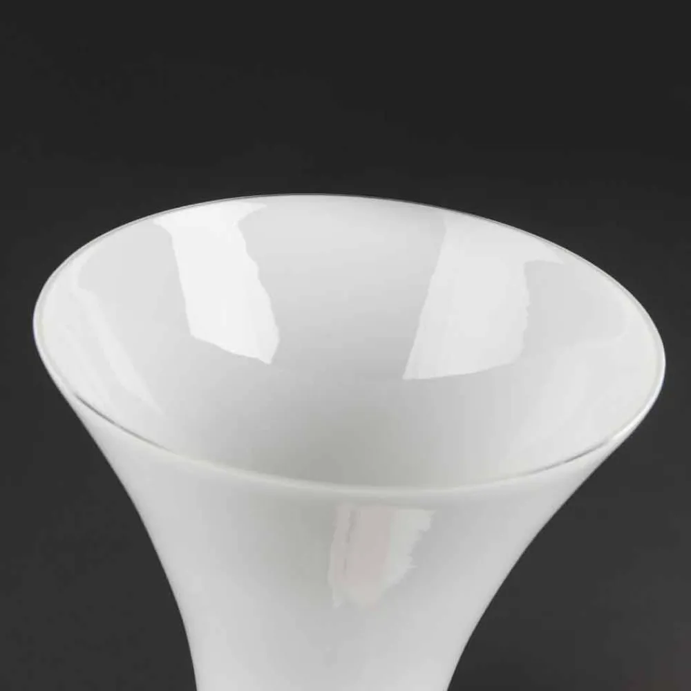 Viadurini Living Deko Vasen-Hohe dekorative Vase aus transparentem und weißem Glas Made in Italy - Gondo