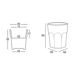 Viadurini Living Deko Vasen-Hohe dekorative Vase mit Glasform aus Polyethylen Made in Italy - Pucca
