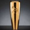 Viadurini Living Deko Vasen-Hohe Indoor-Vase aus Keramik mit Gold-Finish, handgefertigt in Italien - Jacky