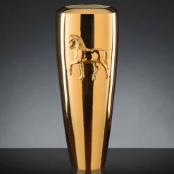 Viadurini Living Deko Vasen-Hohe Indoor-Vase aus Keramik mit Gold-Finish, handgefertigt in Italien - Jacky
