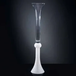 Viadurini Living Deko Vasen-Hohe Indoor-Vase aus transparentem und weißem Glas Made in Italy - Ludovico