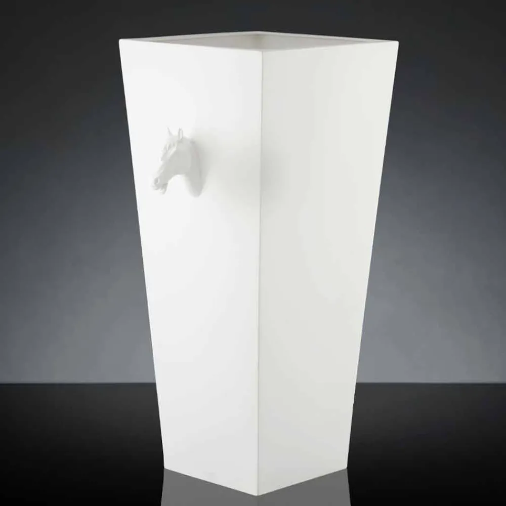 Viadurini Living Deko Vasen-Hohe Indoor-Vase aus weißer Keramik, handgefertigt in Italien - Jacky