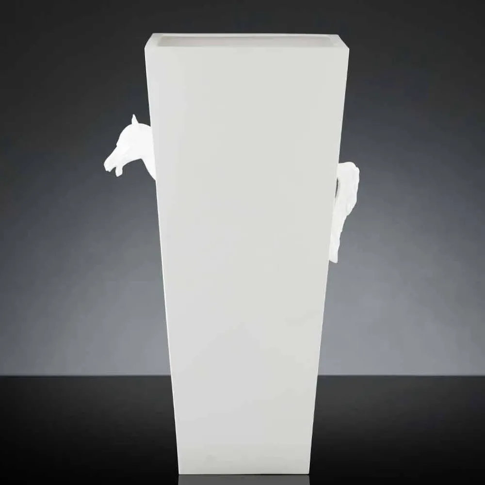 Viadurini Living Deko Vasen-Hohe Indoor-Vase aus weißer Keramik, handgefertigt in Italien - Jacky