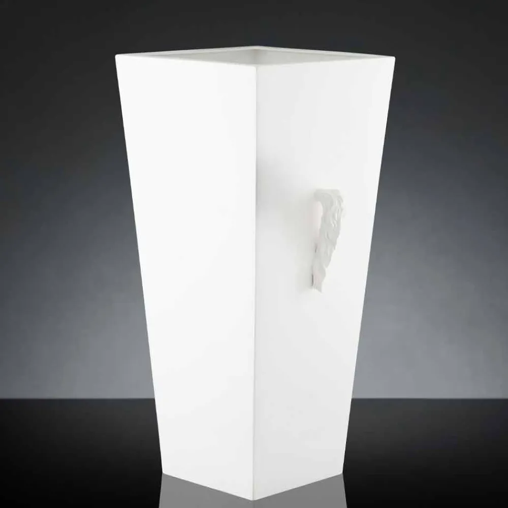 Viadurini Living Deko Vasen-Hohe Indoor-Vase aus weißer Keramik, handgefertigt in Italien - Jacky