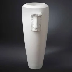 Viadurini Living Deko Vasen-Hohe Indoor-Vase aus weißer Keramik, handgefertigt in Italien - Capuano