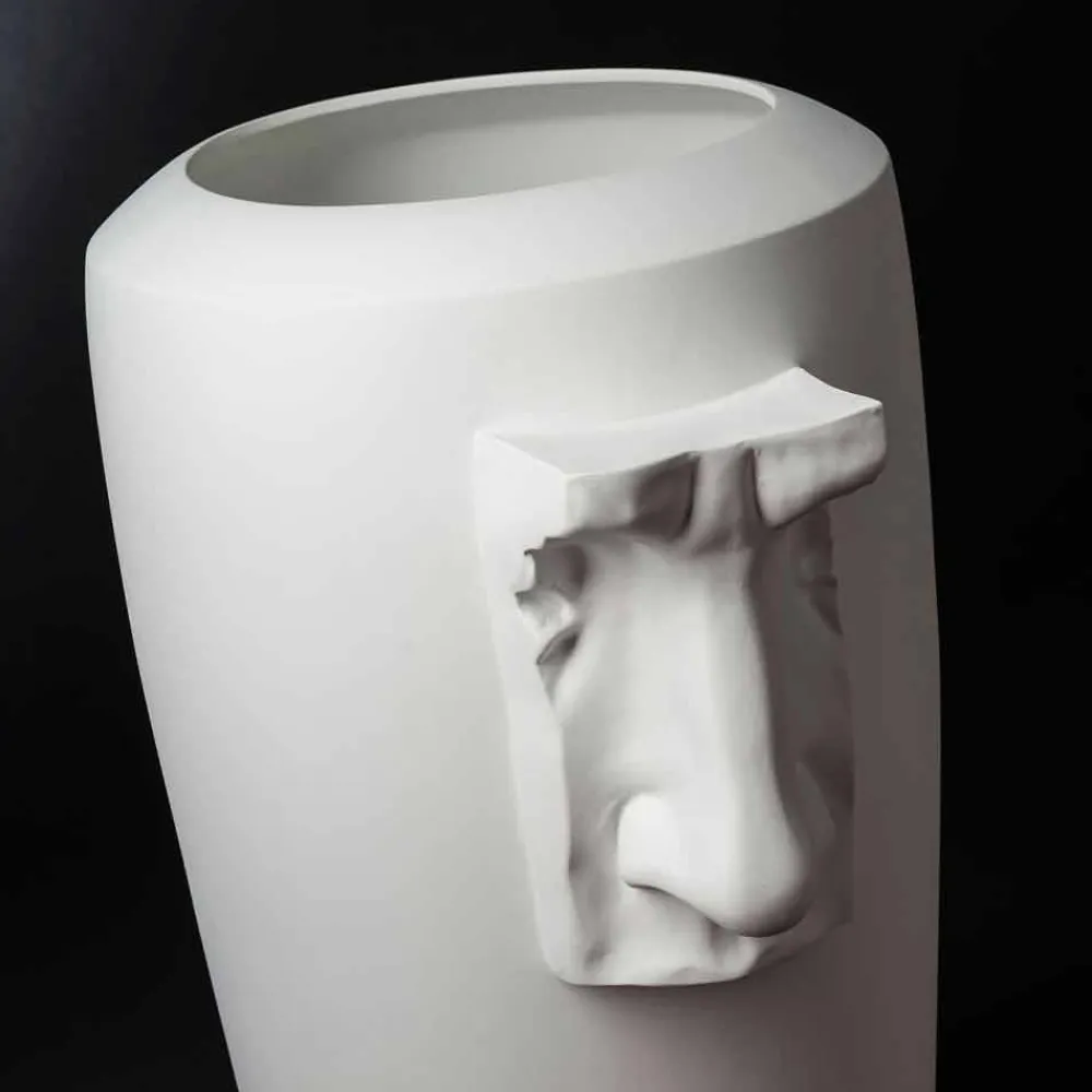 Viadurini Living Deko Vasen-Hohe Indoor-Vase aus weißer Keramik, handgefertigt in Italien - Capuano