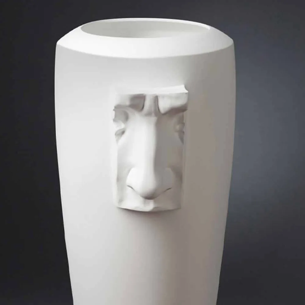 Viadurini Living Deko Vasen-Hohe Indoor-Vase aus weißer Keramik, handgefertigt in Italien - Capuano