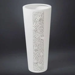Viadurini Living Deko Vasen-Hohe Indoor-Vase aus weißer Keramik mit Dekoration Made in Italy - Calisto