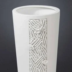 Viadurini Living Deko Vasen-Hohe Indoor-Vase aus weißer Keramik mit Dekoration Made in Italy - Calisto