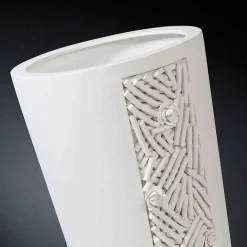 Viadurini Living Deko Vasen-Hohe Indoor-Vase aus weißer Keramik mit Dekoration Made in Italy - Calisto
