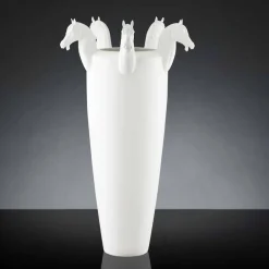 Viadurini Living Deko Vasen-Hohe Indoor-Vase aus weißer Keramik oder glänzendem Gold Made in Italy - Jacky