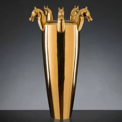 Viadurini Living Deko Vasen-Hohe Indoor-Vase aus weißer Keramik oder glänzendem Gold Made in Italy - Jacky