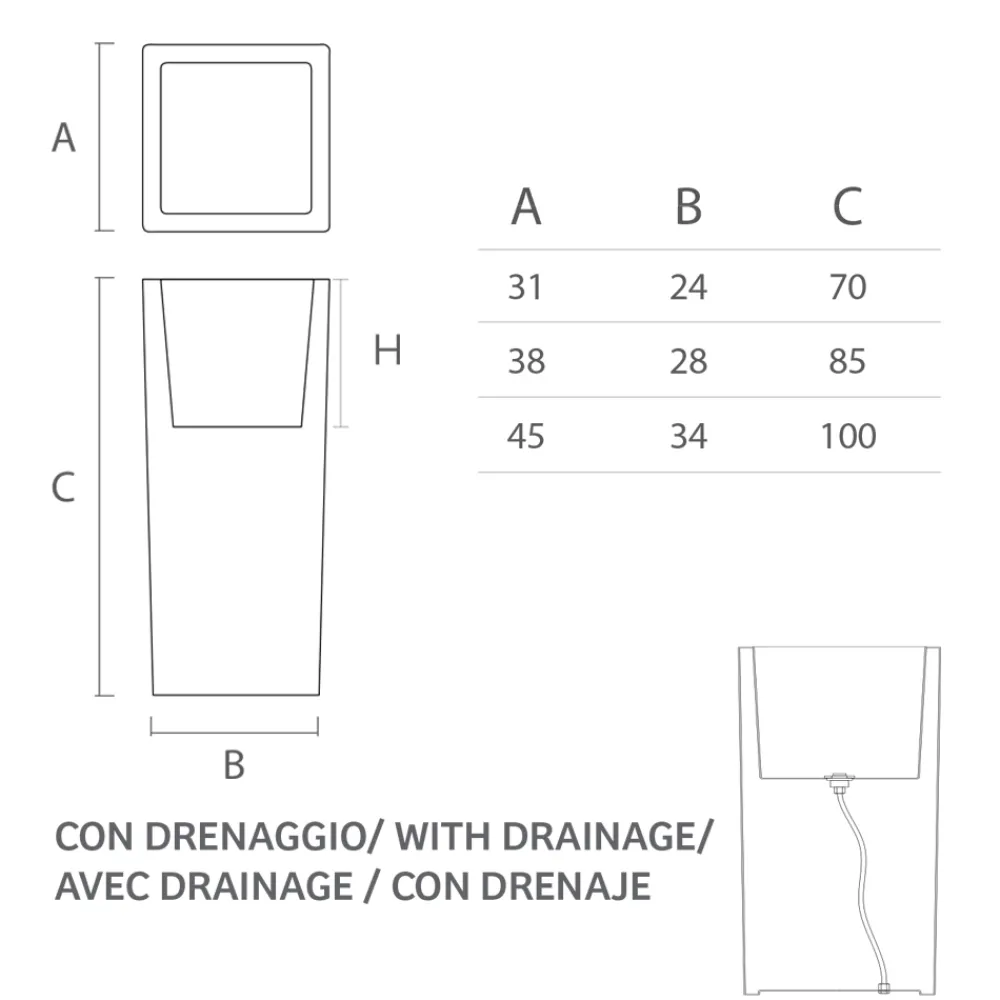 Viadurini Living Deko Vasen-Hohe Innenvase aus weißem Polyethylen Made in Italy - Devid