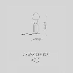 Ferroluce Moderne Tischlampen-Hohe Tischlampe aus Keramik in 2 Farben, hergestellt in Italien – Berimbau