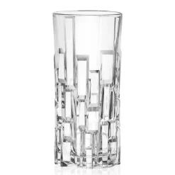 Viadurini Kitchen Italienisches Kristallgeschirr-Hohe Trinkgläser aus verziertem Öko-Kristall 12 Stück - Catania