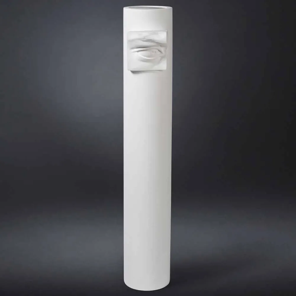 Viadurini Living Deko Vasen-Hohe Vase aus weißer Keramik mit farbigen Details Made in Italy - Monte