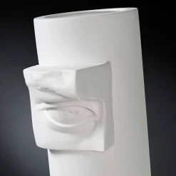 Viadurini Living Deko Vasen-Hohe Vase aus weißer Keramik mit farbigen Details Made in Italy - Monte