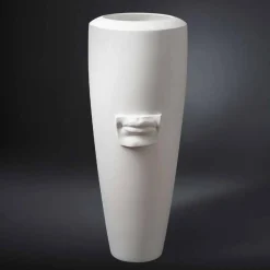 Viadurini Living Deko Vasen-Hohe Vase aus weißer Keramik handgefertigt mit Dekoration Made in Italy - Capuano