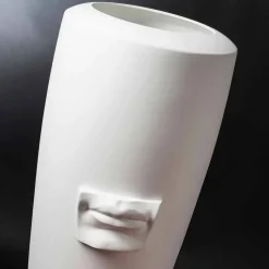 Viadurini Living Deko Vasen-Hohe Vase aus weißer Keramik handgefertigt mit Dekoration Made in Italy - Capuano