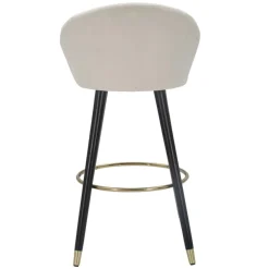 Viadurini Living Barhocker-Hoher Barhocker aus Holz und Metall mit Sitz aus Polyester - Enzo