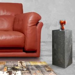 Viadurini Living Couchtische Aus Stein-Hoher Couchtisch in Fossil Stone Grey Finish – Florida