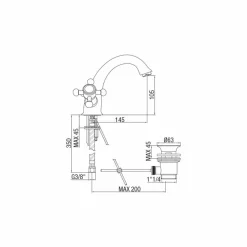 Viadurini Taps Waschbeckenarmaturen-Hoher Einlochmischer für Badezimmerwaschbecken aus Messing Made in Italy - Lisca