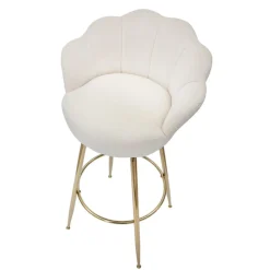 Viadurini Living Barhocker-Hoher Hocker aus goldenem Eisen mit Sitz mit Samtbezug - Annina