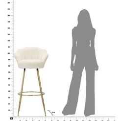 Viadurini Living Barhocker-Hoher Hocker aus goldenem Eisen mit Sitz mit Samtbezug - Annina