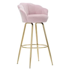 Viadurini Living Barhocker-Hoher Hocker aus goldenem Eisen mit Sitz mit Samtbezug - Annina