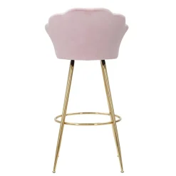 Viadurini Living Barhocker-Hoher Hocker aus goldenem Eisen mit Sitz mit Samtbezug - Annina