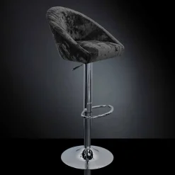 Viadurini Living Barhocker-Hoher Hocker aus Samt und Stahl mit verstellbarem Lift Made in Italy - Bilbao