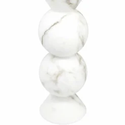 Viadurini Living Kerzenständer-Hoher Kerzenhalter aus weißem Carrara-Marmor und Messing Made in Italy - Oley