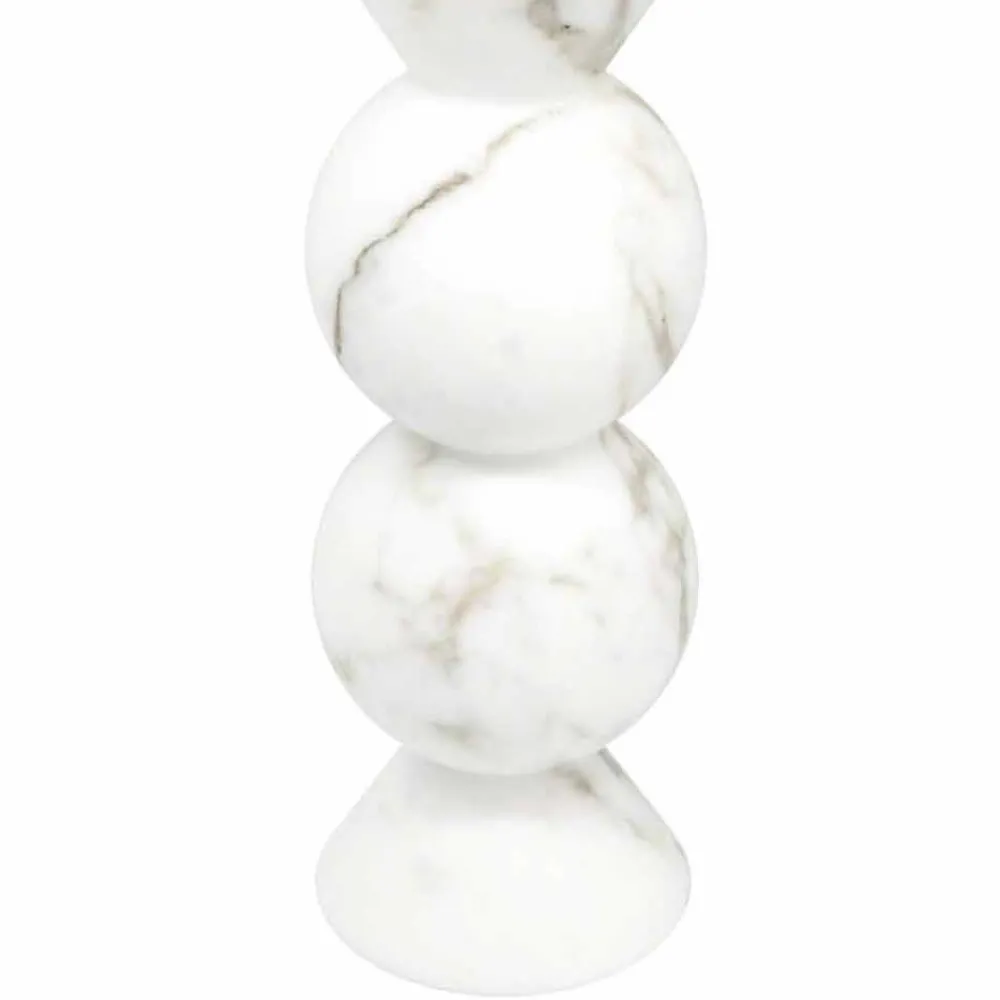 Viadurini Living Kerzenständer-Hoher Kerzenhalter aus weißem Carrara-Marmor und Messing Made in Italy - Oley