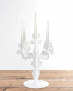 Viadurini Living Kerzenständer-Hoher Kerzenhalter im Renaissance-Design, 5 Arme, aus Plexiglas, Aragona