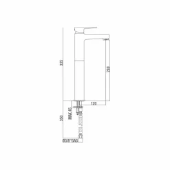 Viadurini Taps Waschbeckenarmaturen-Hoher Messing-Waschbeckenmischer ohne Abfluss Made in Italy - Sindra