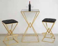 Viadurini Living Barhocker-Hoher quadratischer Design-Barhocker aus Eisen und Stoff - Sillie