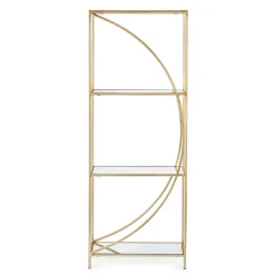 Viadurini Living Moderne Design Bücherregale-Hohes Bücherregal aus Stahl und 3 Glasböden Elegantes Design - Noralea