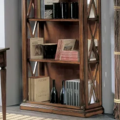 Viadurini Classic Moderne Design Bücherregale-Hohes Bücherregal mit Holzstruktur und offenen Fächern, hergestellt in Italien – Fauno