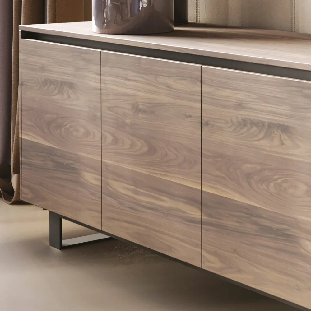Viadurini Living Anrichte-Hohes Sideboard aus Holz mit Metallgestell Made in Italy - Berta