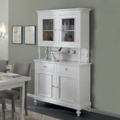 Viadurini Classic Vitrinen-Hohes Sideboard mit Wohnzimmervitrine aus Holz, hergestellt in Italien – Bran