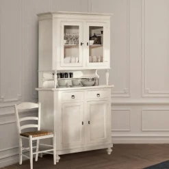 Viadurini Classic Vitrinen-Hohes Sideboard mit Wohnzimmervitrine aus Holz, hergestellt in Italien – Bran