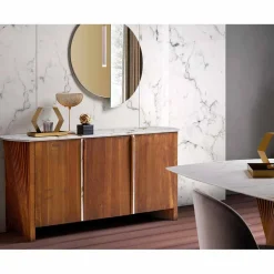 Viadurini Living Sideboards-Holz Sideboard mit Marmor Effekt Gres Top, Hochwertige Made in Italy - Wonka