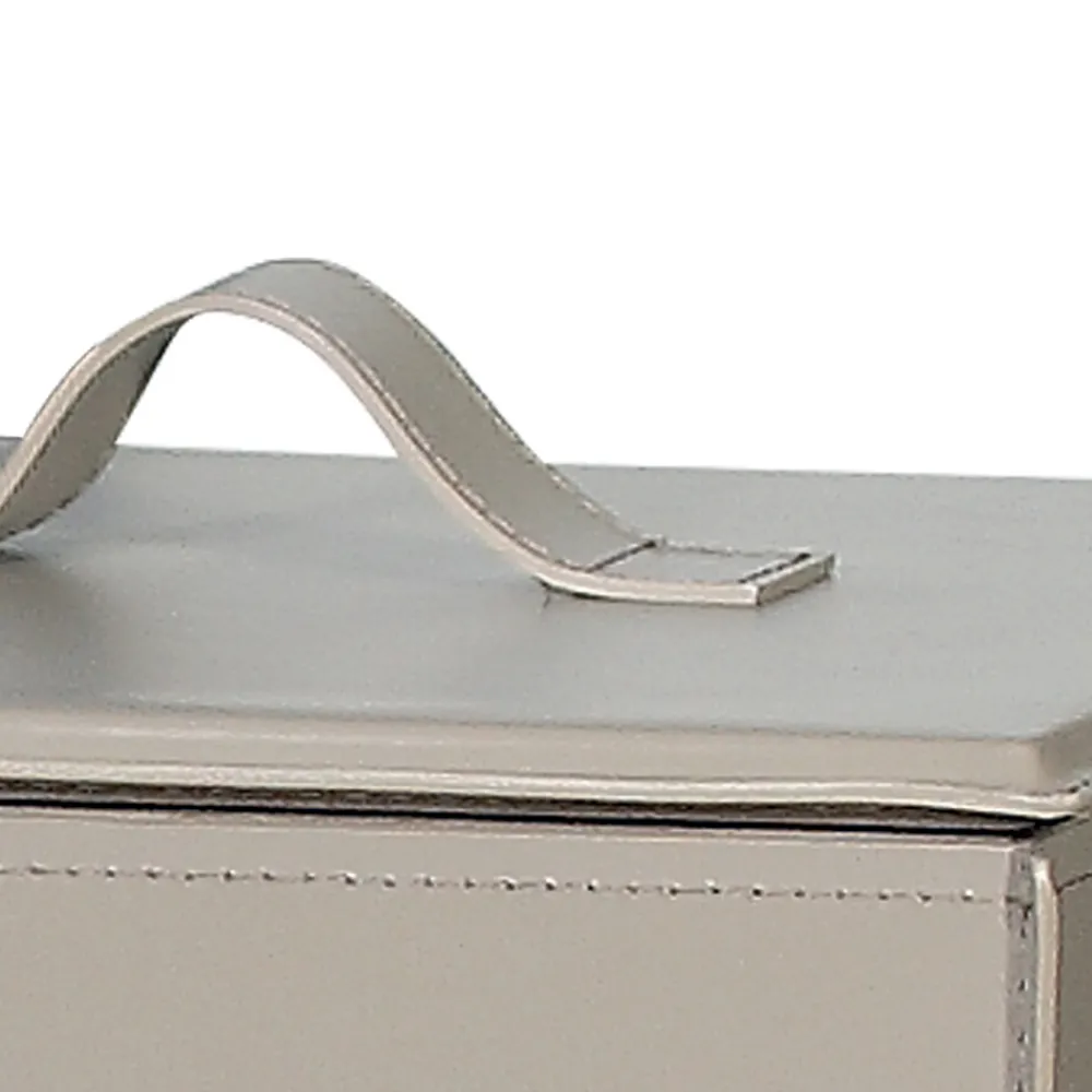 Viadurini Leather Kaminholzständer Aus Leder Und Kunstleder-Holzbehälter aus taupefarbenem Leder mit Deckel, hergestellt in Italien – Abendessen