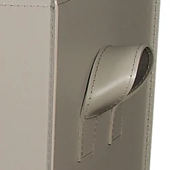 Viadurini Leather Kaminholzständer Aus Leder Und Kunstleder-Holzbehälter aus taupefarbenem Leder mit Deckel, hergestellt in Italien – Abendessen