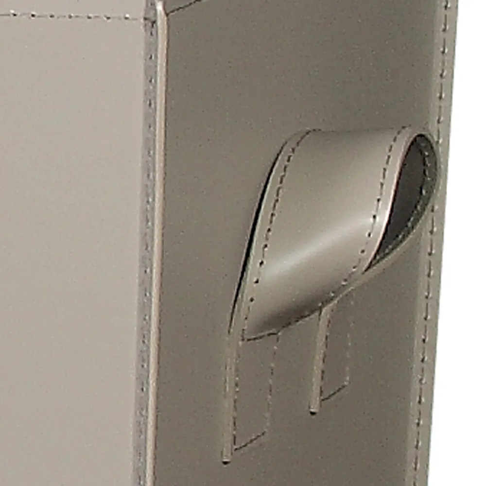 Viadurini Leather Kaminholzständer Aus Leder Und Kunstleder-Holzbehälter aus taupefarbenem Leder mit Deckel, hergestellt in Italien – Abendessen