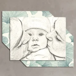 Viadurini Decor Religiöse Bilder-Holzbild mit Aufdruck eines Kusses für ein Kind, hergestellt in Italien – Andorra