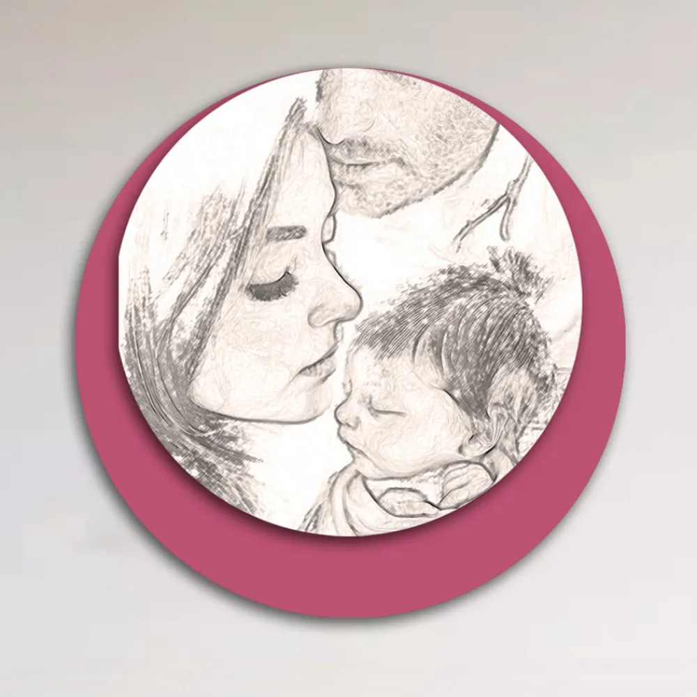 Viadurini Decor Religiöse Bilder-Holzbild mit Aufdruck einer vereinten Familie, hergestellt in Italien – Kanada