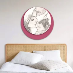 Viadurini Decor Religiöse Bilder-Holzbild mit Aufdruck einer vereinten Familie, hergestellt in Italien – Kanada