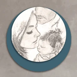 Viadurini Decor Religiöse Bilder-Holzbild mit Aufdruck einer vereinten Familie, hergestellt in Italien – Kanada